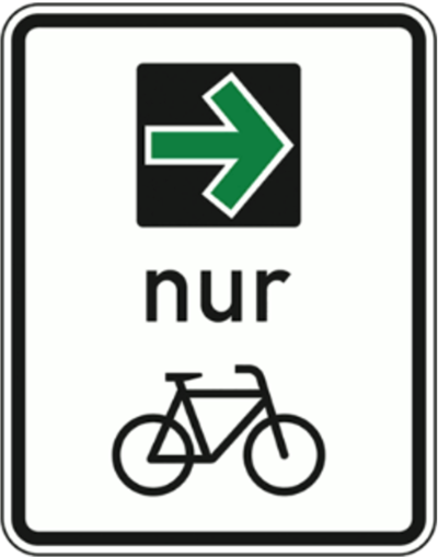 Zusatzschild Grüner Pfeil für rechts abbiegende Fahrräder
