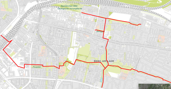 Netz für sicheres Radfahren im Grünen in Berg am Laim